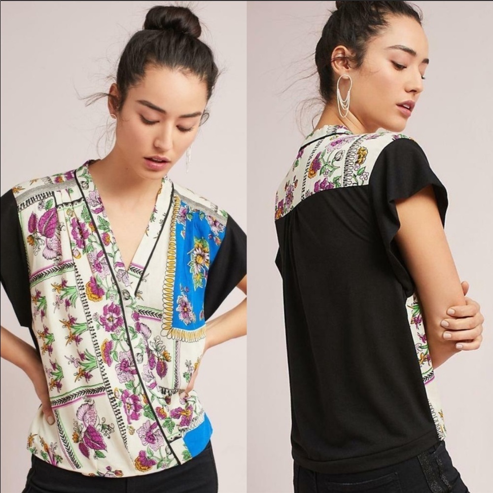 Anthropologie TINY Cara Wrap Floral Top-